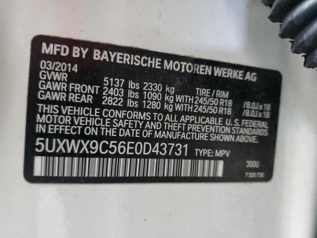 5UXWX9C56E0D43731 - 2014 BMW X3 XDRIVE28I WHITE photo 13