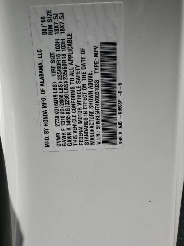 5FNRL6H74KB031033 - 2019 HONDA ODYSSEY EXL WHITE photo 13