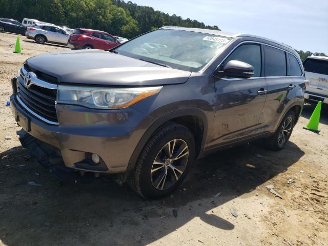 5TDKKRFHXGS140598 - 2016 TOYOTA HIGHLANDER XLE GRAY photo 1