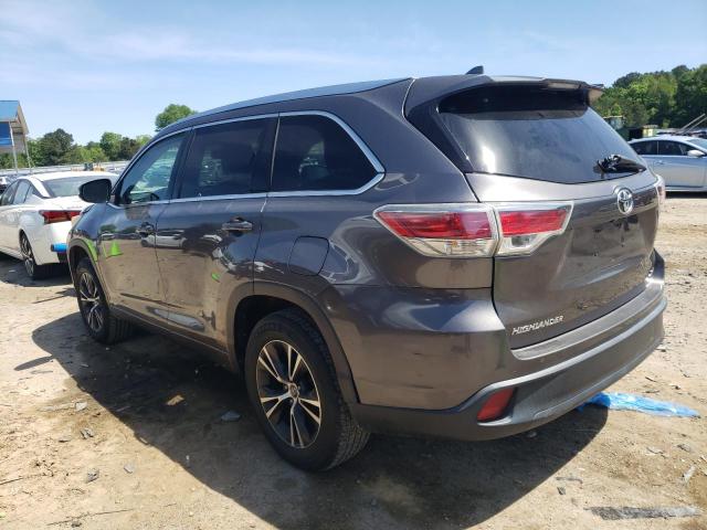5TDKKRFHXGS140598 - 2016 TOYOTA HIGHLANDER XLE GRAY photo 2