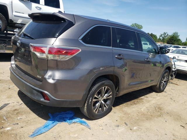 5TDKKRFHXGS140598 - 2016 TOYOTA HIGHLANDER XLE GRAY photo 3