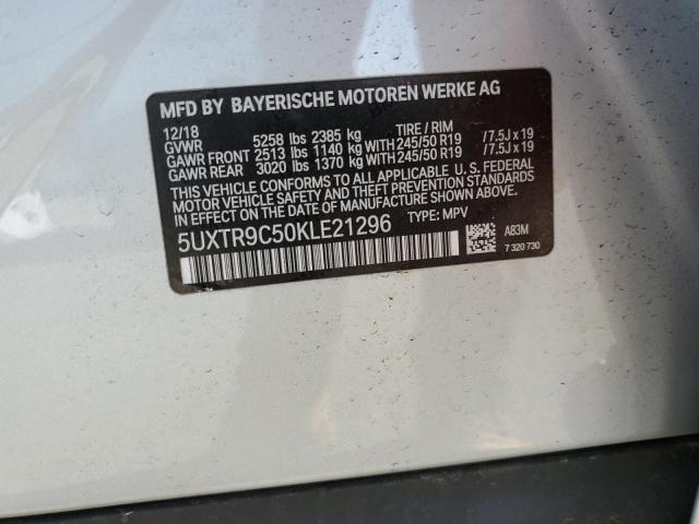 5UXTR9C50KLE21296 - 2019 BMW X3 XDRIVE30I SILVER photo 12