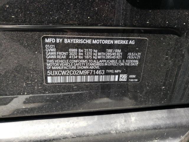 5UXCW2C02M9F71463 - 2021 BMW X7 XDRIVE40I CHARCOAL photo 14