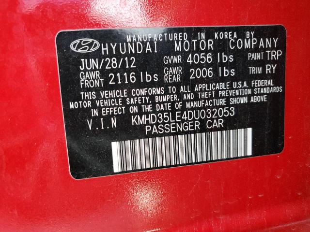 KMHD35LE4DU032053 - 2013 HYUNDAI ELANTRA GT RED photo 12