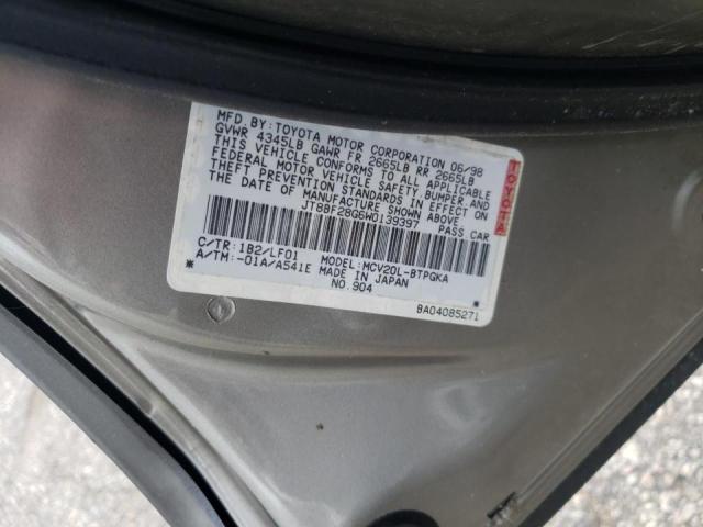 JT8BF28G6W0139397 - 1998 LEXUS ES 300 GRAY photo 12