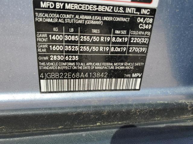 4JGBB22E68A413842 - 2008 MERCEDES-BENZ ML 320 CDI BLUE photo 12