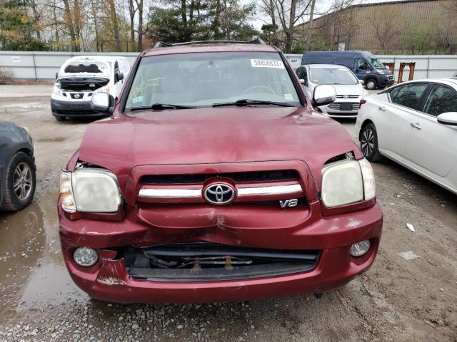 5TDBT48A27S280936 - 2007 TOYOTA SEQUOIA LIMITED RED photo 5
