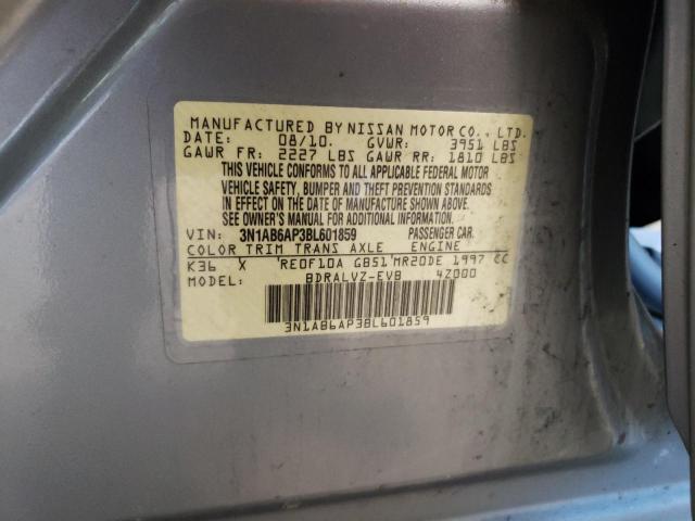 3N1AB6AP3BL601859 - 2011 NISSAN SENTRA 2.0 SILVER photo 12