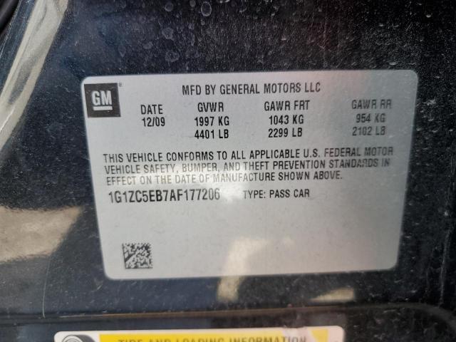 1G1ZC5EB7AF177206 - 2010 CHEVROLET MALIBU 1LT 黑色 照片 12