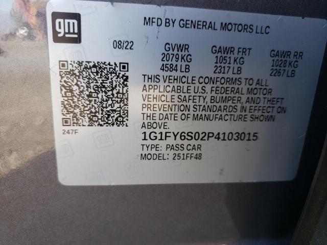 1G1FY6S02P4103015 - 2023 CHEVROLET BOLT EUV LT SILVER photo 12