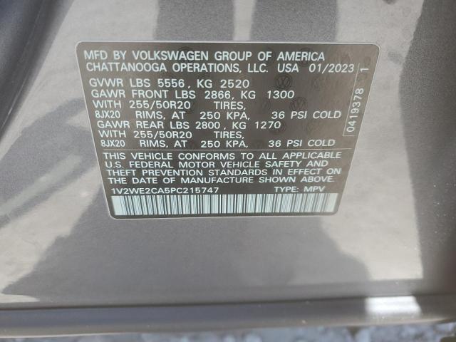 1V2WE2CA5PC215747 - 2023 VOLKSWAGEN ATLAS CROS SE GRAY photo 13