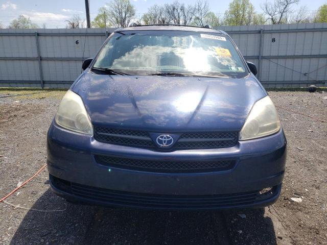 5TDZA23C74S161101 - 2004 TOYOTA SIENNA CE BLUE photo 5