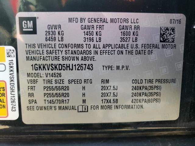 1GKKVSKD5HJ126743 - 2017 GMC ACADIA LIM SLT-2 BLACK photo 14