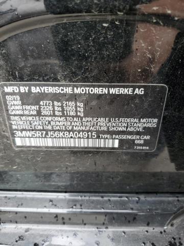3MW5R7J56K8A04915 - 2019 BMW 330XI შავი ფოტო 12