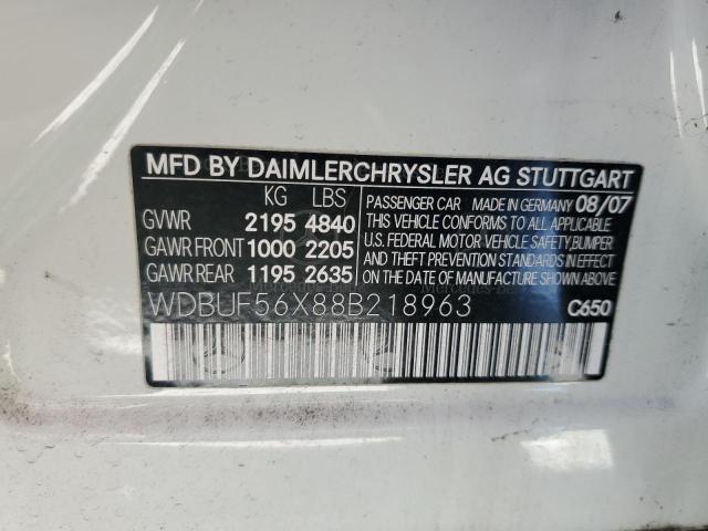 WDBUF56X88B218963 - 2008 MERCEDES-BENZ E 350 WHITE photo 12