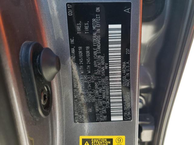 5TDKZRFH8HS512789 - 2017 TOYOTA HIGHLANDER SE GRAY photo 13