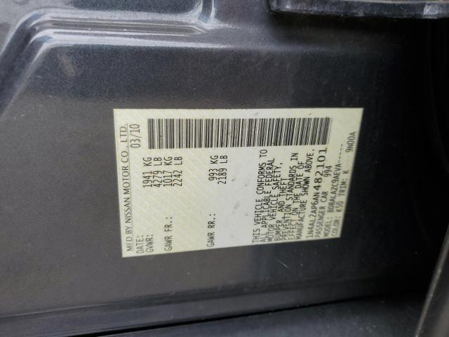 1N4AL2AP6AN482101 - 2010 NISSAN ALTIMA BASE GRAY photo 12