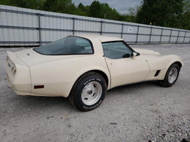 1Z878AS440512 - 1980 CHEVROLET CORVETTE CREAM photo 3