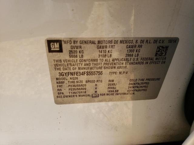 3GYFNFE34FS555756 - 2015 CADILLAC SRX PERFORMANCE COLLECTION Ақ фото 12