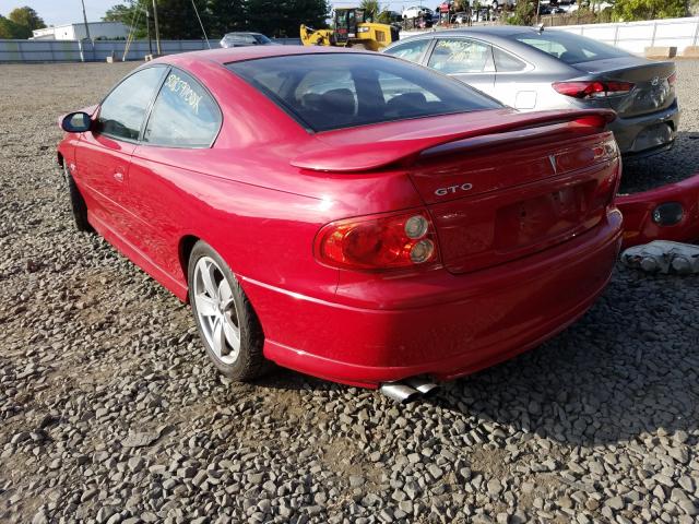 6G2VX12G64L314314 - 2004 PONTIAC GTO RED photo 3