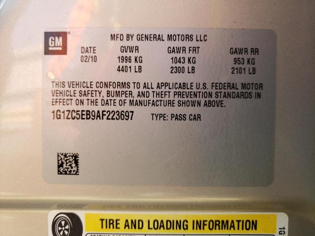 1G1ZC5EB9AF223697 - 2010 CHEVROLET MALIBU 1LT 棕色 照片 13