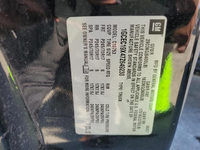 1GCEC19X47Z649230 - 2007 CHEVROLET SILVERADO C1500 CLASSIC BLACK photo 12