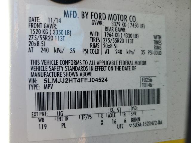 5LMJJ2HT4FEJ04524 - 2015 LINCOLN NAVIGATOR WHITE photo 13