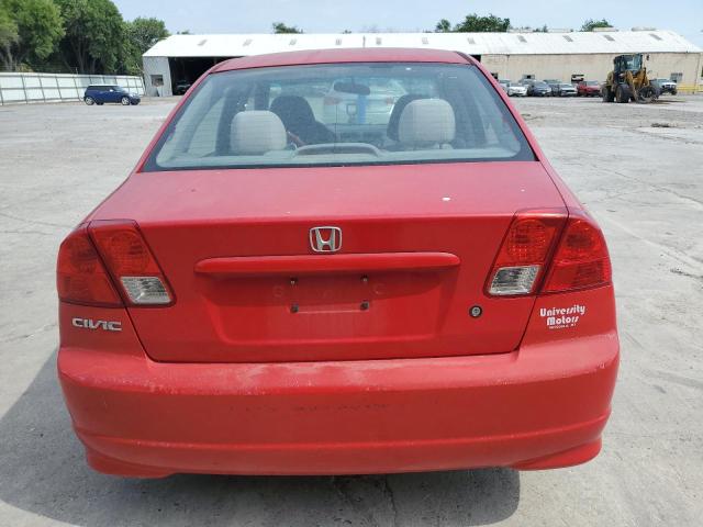 1HGES16355L015947 - 2005 HONDA CIVIC DX VP RED photo 6