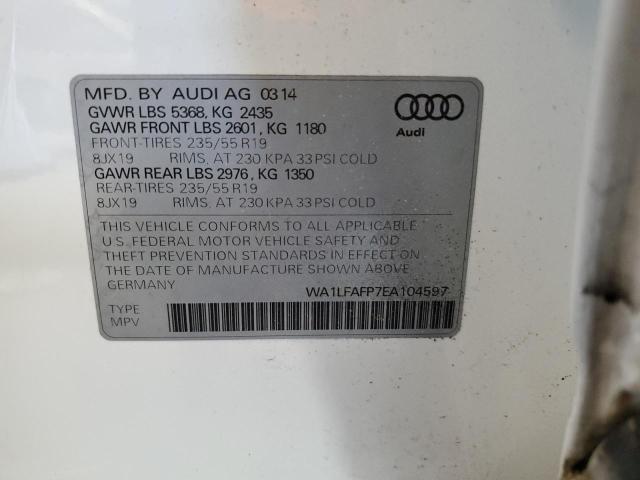 WA1LFAFP7EA104597 - 2014 AUDI Q5 PREMIUM PLUS WHITE photo 13