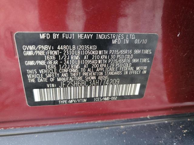 JF2SH6BC3AH774209 - 2010 SUBARU FORESTER XS Rouge photo 13