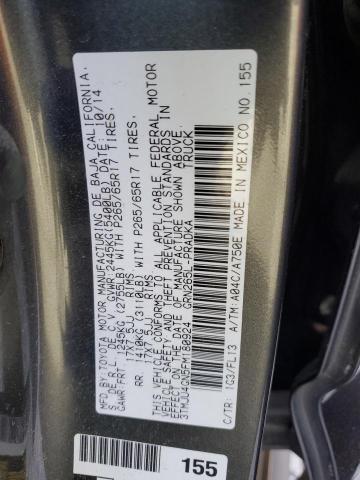 3TMJU4GN5FM180924 - 2015 TOYOTA TACOMA DOUBLE CAB PRERUNNER GRAY photo 12