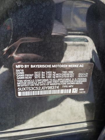 5UXTS3C52J0Y98374 - 2018 BMW X3 XDRIVEM40I Siyah fotoğraf 13