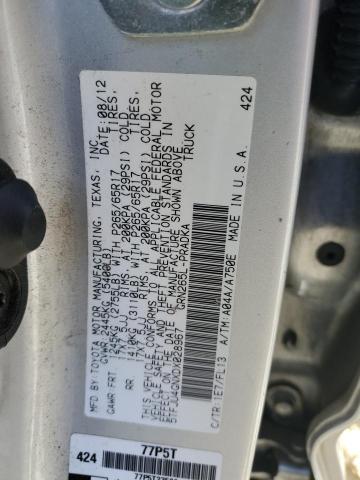 5TFJU4GNXDX028967 - 2013 TOYOTA TACOMA DOUBLE CAB PRERUNNER SILVER photo 13