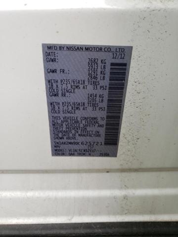 5N1AR2MN9DC625721 - 2013 NISSAN PATHFINDER S 白色 照片 13