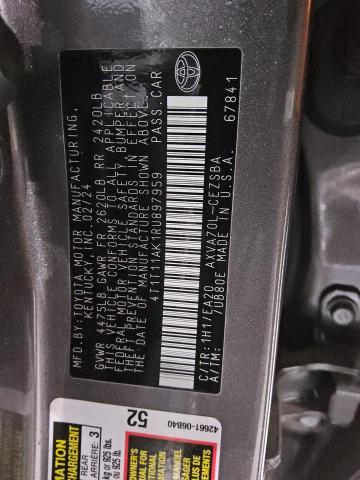 4T1T11AK1RU897959 - 2024 TOYOTA CAMRY SE NIGHT SHADE GRAY photo 12