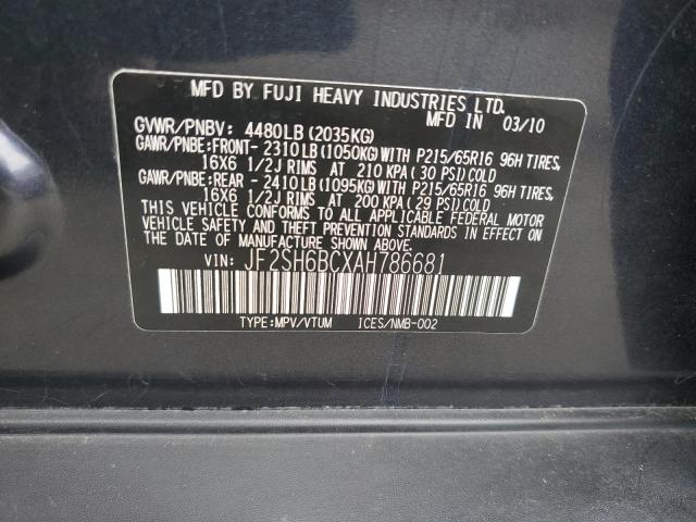 JF2SH6BCXAH786681 - 2010 SUBARU FORESTER XS Qara foto 12