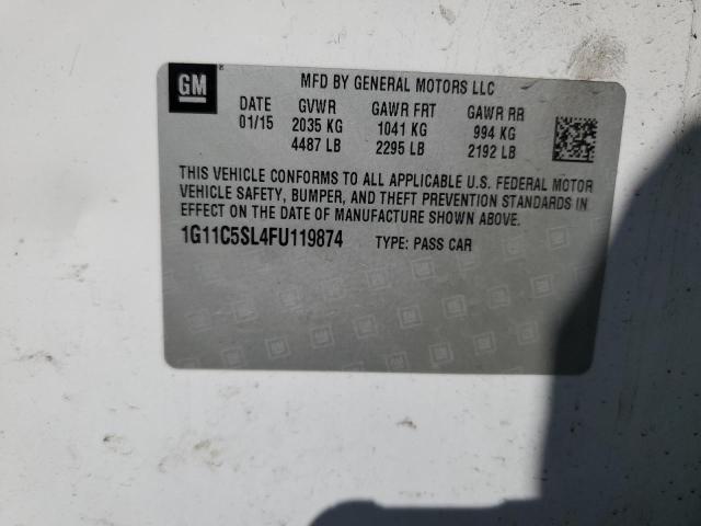 1G11C5SL4FU119874 - 2015 CHEVROLET MALIBU 1LT 白色 照片 12