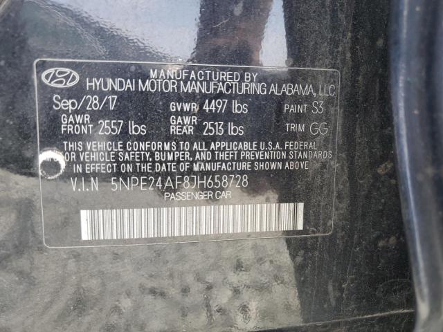 5NPE24AF8JH658728 - 2018 HYUNDAI SONATA SE BLACK photo 12