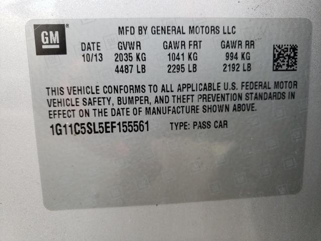 1G11C5SL5EF155561 - 2014 CHEVROLET MALIBU 1LT 银色 照片 12