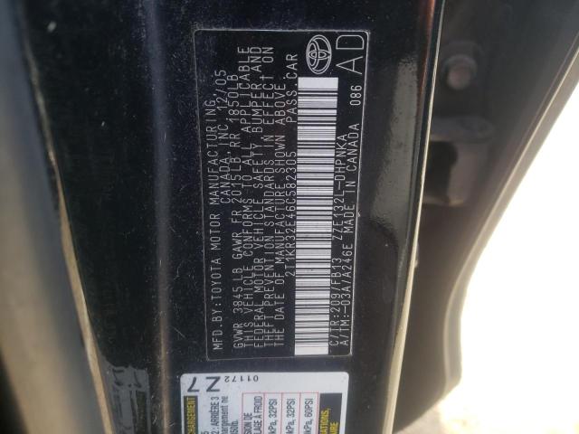 2T1KR32E46C582305 - 2006 TOYOTA COROLLA MA XR BLACK photo 12
