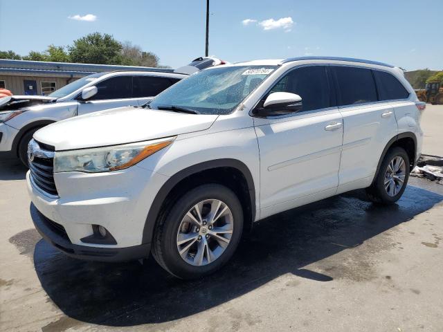 5TDKKRFH6FS105927 - 2015 TOYOTA HIGHLANDER XLE WHITE photo 1