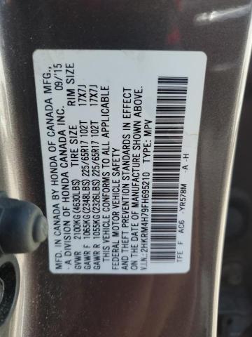 2HKRM4H79FH695210 - 2015 HONDA CR-V EXL BROWN photo 13