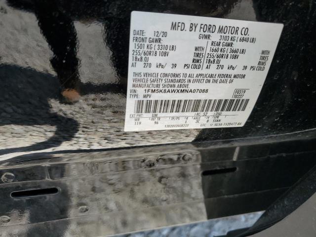 1FM5K8AWXMNA07088 - 2021 FORD EXPLORER POLICE INTERCEPTOR 双色 照片 14