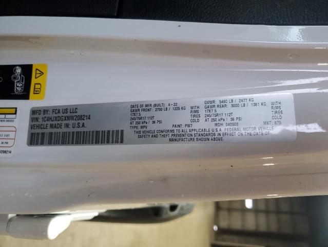 1C4HJXDGXNW208214 - 2022 JEEP WRANGLER U SPORT WHITE photo 13