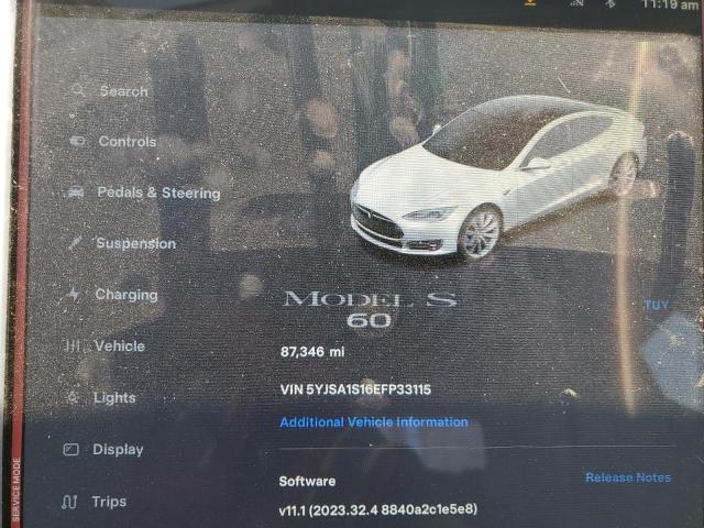 5YJSA1S16EFP33115 - 2014 TESLA MODEL S Ağ foto 9