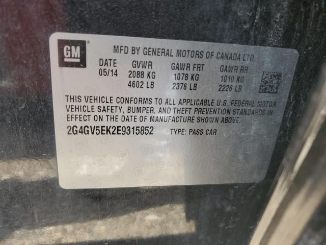 2G4GV5EK2E9315852 - 2014 BUICK REGAL 黑色 照片 12