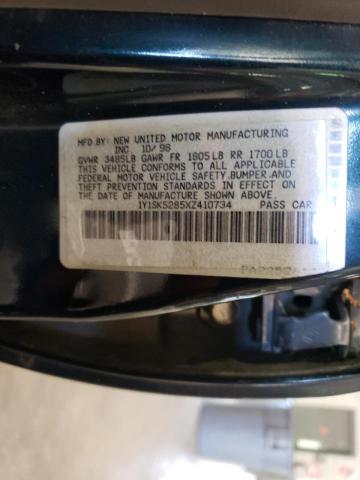 1Y1SK5285XZ410734 - 1999 CHEVROLET GEO PRIZM BASE GREEN photo 12