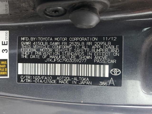 JTKJF5C79D3059277 - 2013 TOYOTA SCION TC 灰色 照片 12