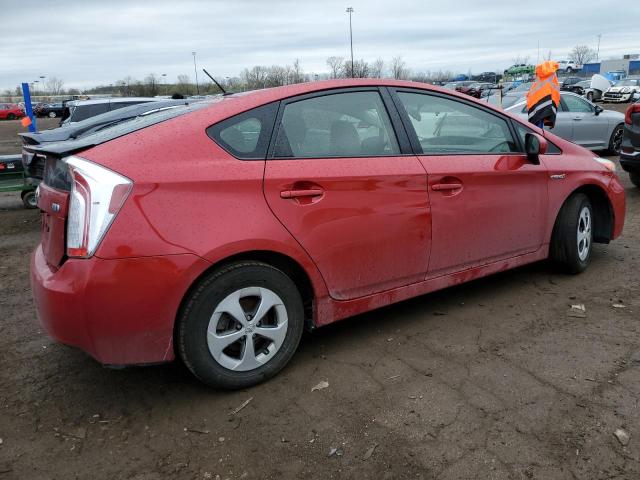 JTDKN3DU0D0350002 - 2013 TOYOTA PRIUS RED photo 3