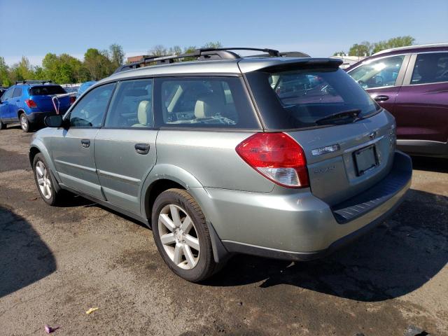 4S4BP61CX97342975 - 2009 SUBARU OUTBACK 2.5I GREEN photo 2